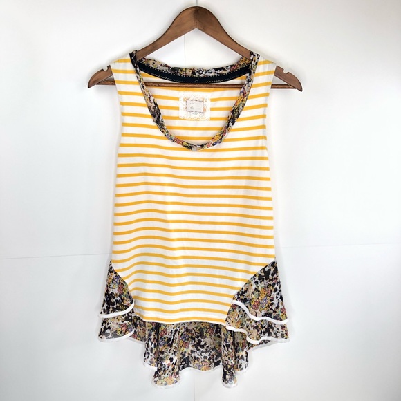 Anthropologie Tops - Anthropologie Postmark Stripped Peplum Top Size S